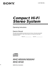 Sony MHC-M100 Manual Do Utilizador