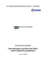 Superrollo Professional TA50 Garage Door Motor 50kg SR40050 Data Sheet