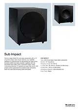 Audio Pro sub impact Specification Guide