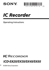 Sony ICD-SX35 Инструкция