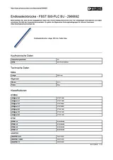 Phoenix Contact Continuous plug-in bridge FBST 500-PLC BU 2966692 2966692 Data Sheet