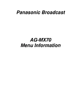 Panasonic AG-MX70 Информационное Руководство