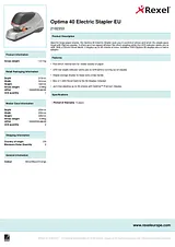 Rexel Optima 40 Electric Stapler EU 2102353 データシート