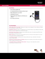 Sony NWZ-A829 Guida Specifiche