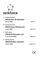 Renkforce Active PA subwoofer 15 " PAS15A 220 W 1 pc(s) PAS15A Data Sheet