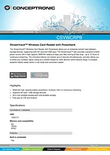 Conceptronic StreamVault Wireless Card Reader with Powerbank 1322150 Hoja De Datos