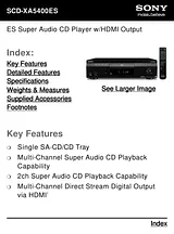 Sony SCD-XA5400ES Guide De Spécification