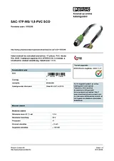 Phoenix Contact Sensor/Actuator cable SAC-17P-MS/ 1,5-PVC SCO 1555266 1555266 データシート