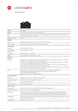 Leica V-LUX 2 18392 Fascicule