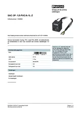 Phoenix Contact Sensor/Actuator cable SAC-3P- 1,5-PVC/A-1L-Z 1438684 1438684 Data Sheet