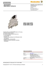 Weidmueller OPTOCOUPLER MOZ 230VAC / 24VDC 2A 8607760000 Scheda Tecnica