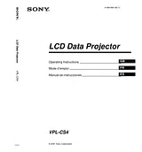Sony VPL-CS4 Справочник Пользователя
