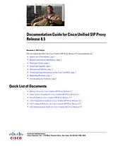 Cisco Cisco Unified SIP Proxy Software 8.5 Documentation Roadmaps