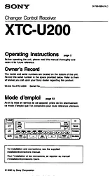 Sony XTC-U200 Справочник Пользователя