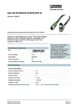 Phoenix Contact Sensor/Actuator cable SAC-4P-M12MS/0,6-PUR/M12FR-3L 1668522 1668522 Data Sheet