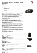V7 Wireless Keyboard and Mouse Combo, English UK CK2A0-4E3P Техническая Спецификация