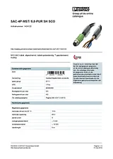 Phoenix Contact Sensor/Actuator cable SAC-4P-MST/ 5,0-PUR SH SCO 1424122 1424122 Data Sheet