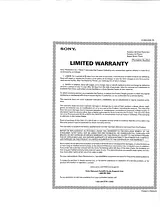 Sony SS-FRF7ED Warranty Information