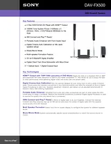 Sony DAV-FX500 Specification Guide
