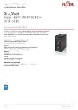 Fujitsu P420 VFY:P0420P73A1IT Ficha De Dados