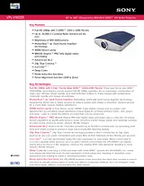 Sony VPL-VW200 Specification Guide