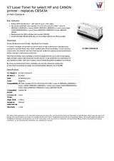 V7 Laser Toner for select HP and CANON printer - replaces CB543A V7-M07-C0543A-M Ficha De Dados
