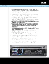 Sony cdx-gt54uiw Guide De Spécification