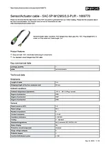 Phoenix Contact 1669770 SAC-5P-M12MS/3,0-PUR Sensor / Actuator-Cable 1669770 Data Sheet
