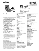 Sony PCG-F690K Specification Guide