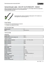 Phoenix Contact 1694541 SAC-5P-10,0-PUR/M12FR Sensor / Actuator Cable 1694541 Data Sheet