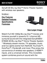Sony bdv-e780w Guide De Spécification