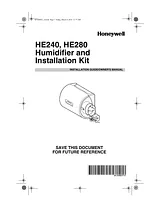 Honeywell Bypass Flow Through Humidifier with Water Saving Technology (HE280) Guide De Montage