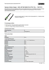 Phoenix Contact Sensor/Actuator cable SAC-4P-M12MS/10,0-PVC B-L 1431513 1431513 Data Sheet