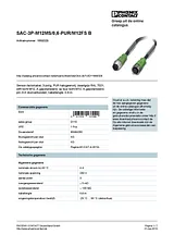 Phoenix Contact Sensor/Actuator cable SAC-3P-M12MS/0,6-PUR/M12FS B 1668328 1668328 Data Sheet