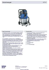 Nilfisk Alto ATTIX 751-11 Wet and Dry Vacuum Cleaner 1500W 70l 302001523 Data Sheet