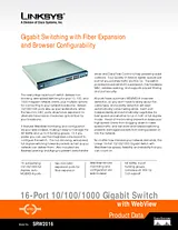 Cisco 16-Port 10/100/1000 Gigabit Switch with WebView SRW2016-DE Листовка