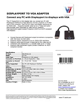 V7 DisplayPort - VGA m/f CBLDPVGA-1N Dépliant