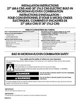 KitchenAid 1.4 cu. ft. True Convection Microwave - 3.8 cu. ft. True Convection Lower Oven-Architect® Series II Guide De Montage