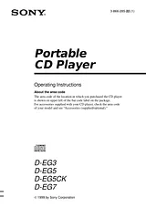 Sony D-EG5 Справочник Пользователя