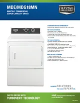 Maytag MDE18MNAYW Specification Sheet