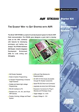 Atmel ATSTK500 500 Starter kit and development system. ATSTK500 ATSTK500 Data Sheet