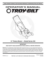 Troy-Bilt 420 Manual Do Utilizador