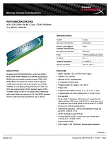 Kingston Technology Genesis 4GB DDR3-1600MHz Kit KHX1600C9AD3K2/4G Техническая Спецификация