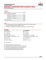 NEC MT1020 Installation Guide