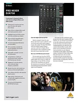 Behringer Pro Mixer DJX750 Brochure