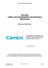 Comba Telecom Ltd. RD-2020 User Manual