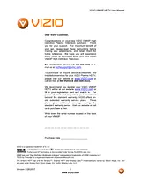 VIZIO VM60P Справочник Пользователя