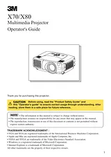 3M X70 Instruction Manual