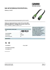 Phoenix Contact Sensor/Actuator cable SAC-4P-M12MS/0,6-PVC/M12FS B-L 1431979 1431979 Data Sheet