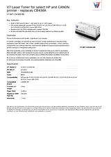 V7 Laser Toner for select HP and CANON printer - replaces CB436A V7-B07-C0436A-BK Hoja De Datos